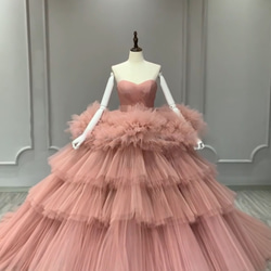 お買得 ハートネック ピンク お色直し 袖無し カラードレス エレガント