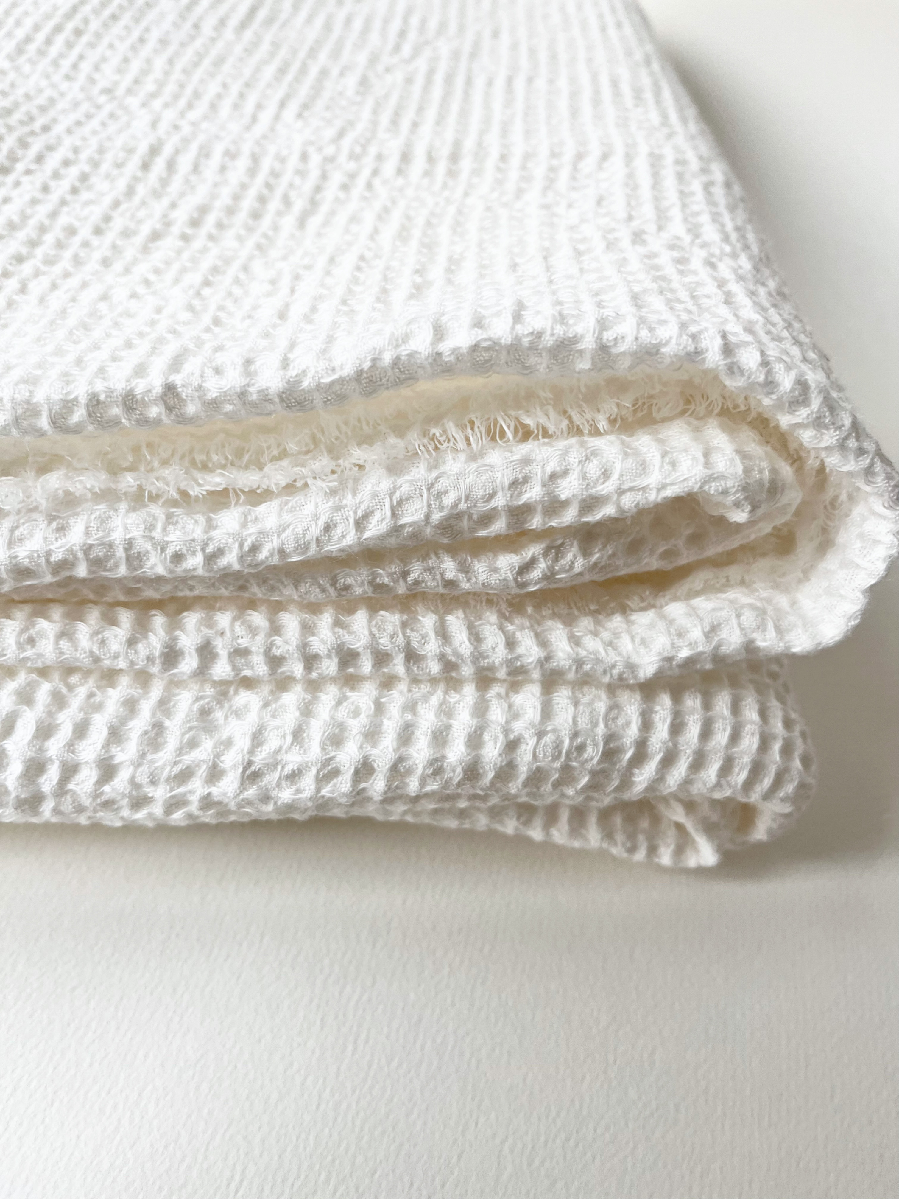 リネン100%ワッフル生地 カラー ホワイト 国産 生地 andsun 通販