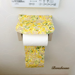新柄☆トイレットペーパーホルダーカバー「華やかミモザ」 8枚目の画像