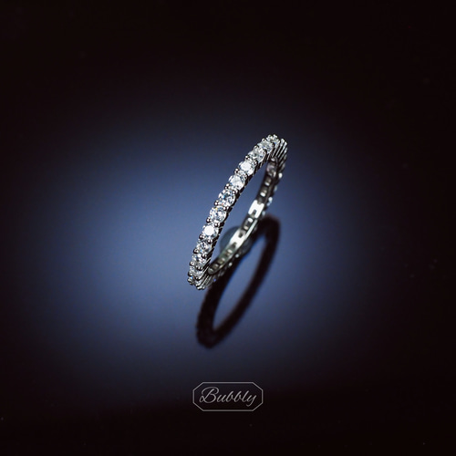 極上の輝き】高炭素ダイヤモンド フルエタニティリング 極細 2mm 重ね