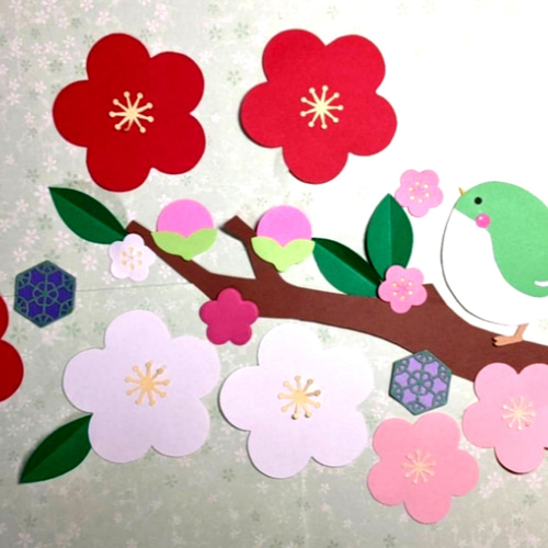 壁面飾り うぐいす 梅の花 2月 雑貨・その他 ナムナム 通販 18867217