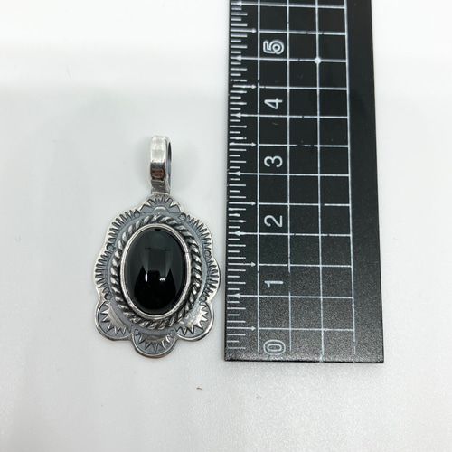 ブラック オニキス シルバー ネックレス ペンダント # インディアン