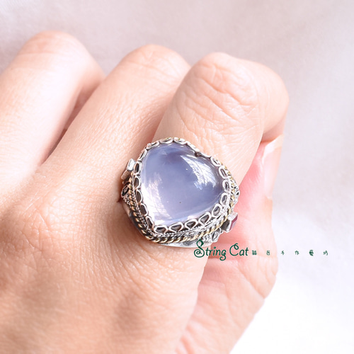 ネパール ネパール天然紫翡翠クリスタル 925 シルバーリング