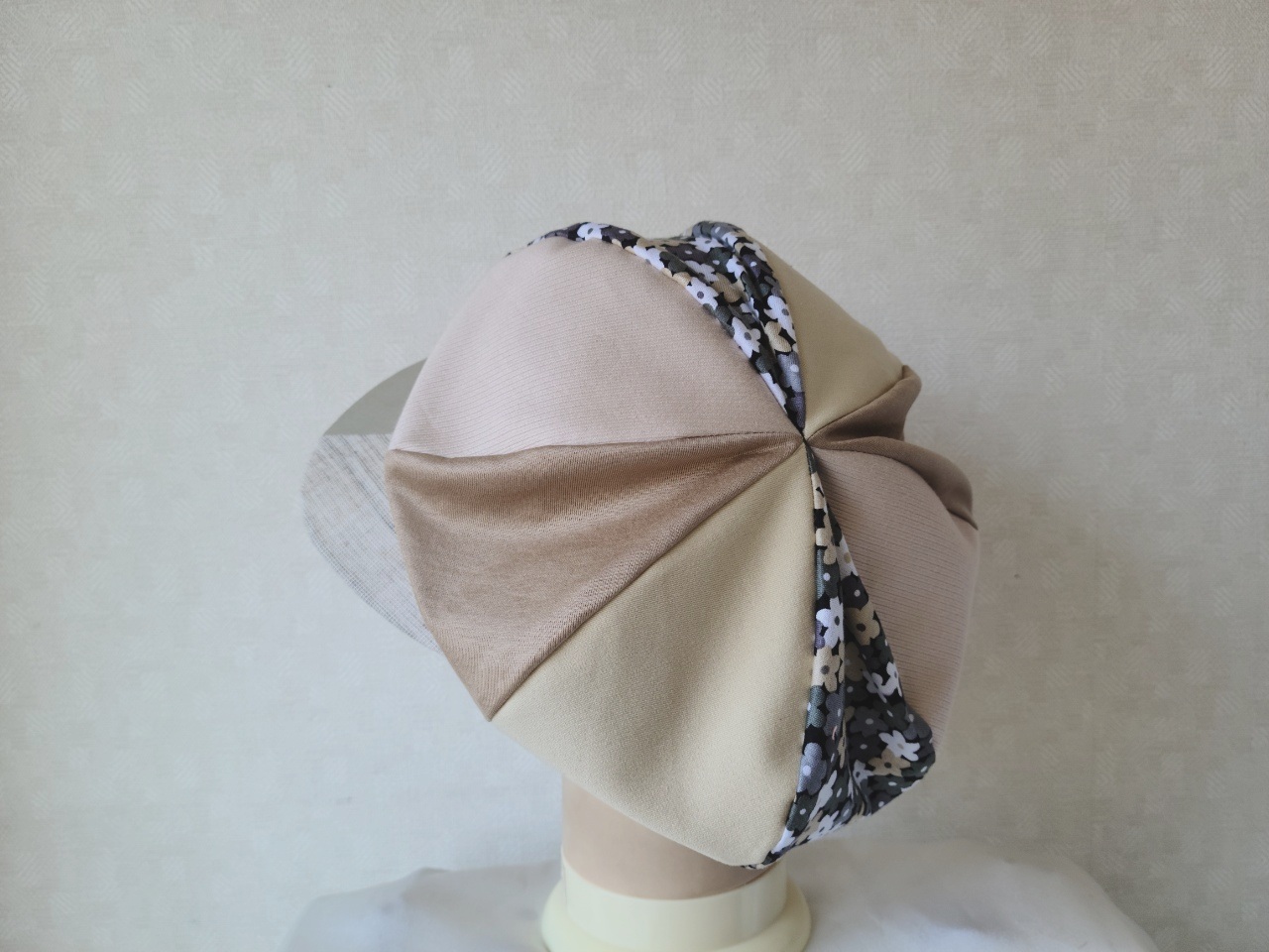 魅せる帽子☆ふんわり♪小花柄が可愛い☆コットンのグラデーションキャスケット～アースカラー