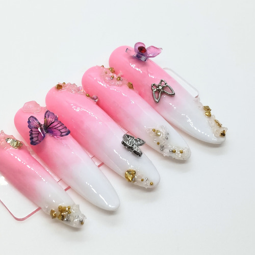 ネイルチップ・付け爪 __mho809 Amazon | COLORBIRD ネイルチップ ロング 24枚 ピンク ネイル