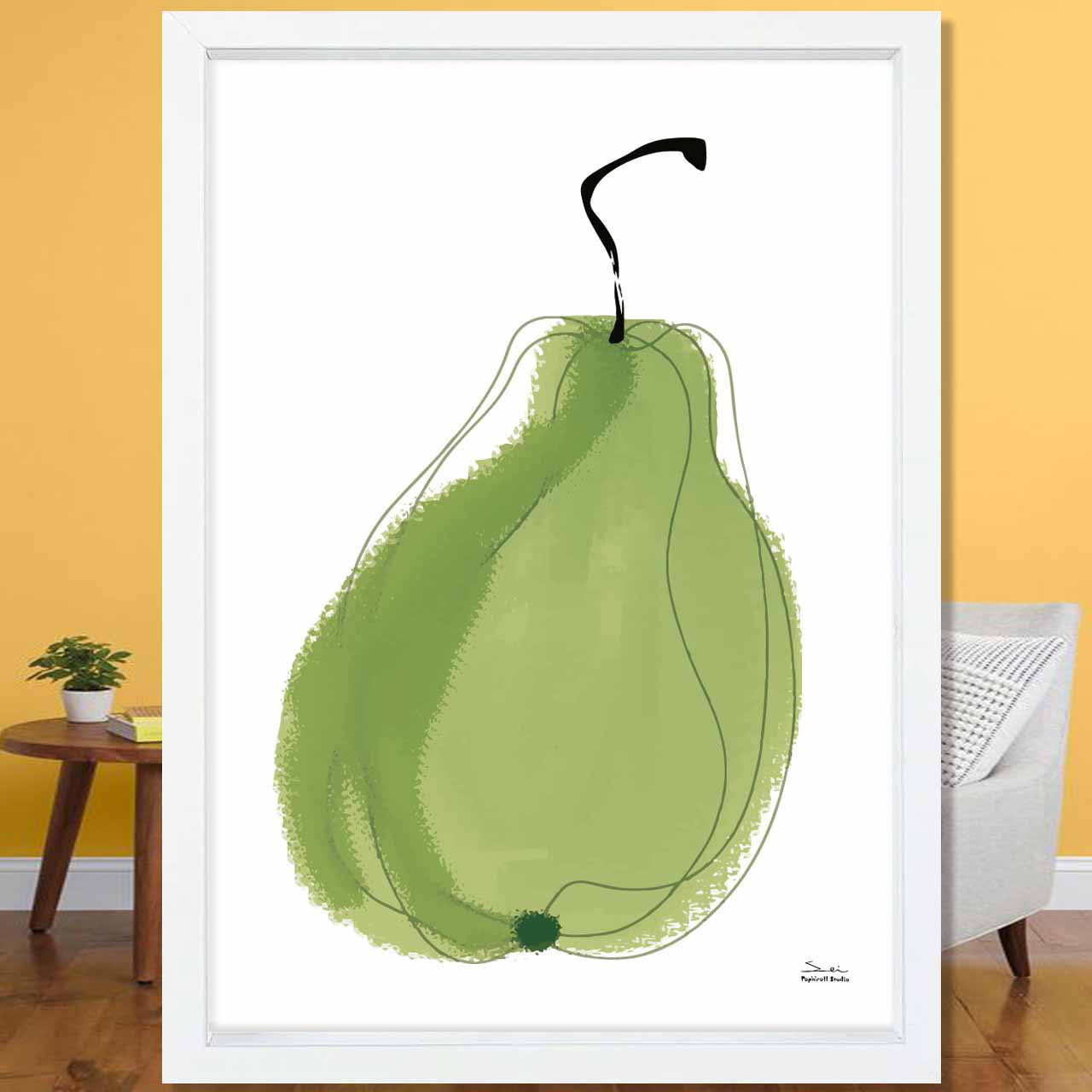 ラフグリーン　フルーツ　お気に入り8000件突破　イラスト　ポスター　A4〜A1　アート  アートポスター　3254