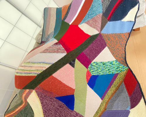 ハンドメイド　手編みリバーシブルブランケット Reversible ♡ Crocheted Plump Flower Throw [Crochet/Crochet/How to