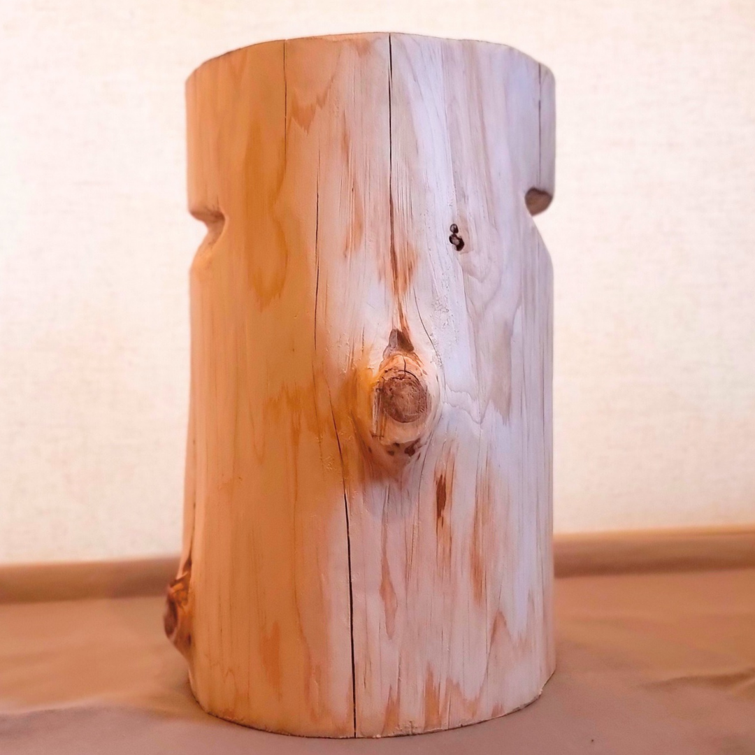 いい香り 東濃ひのき 切株スツール テーブル 無垢無塗装 節あり