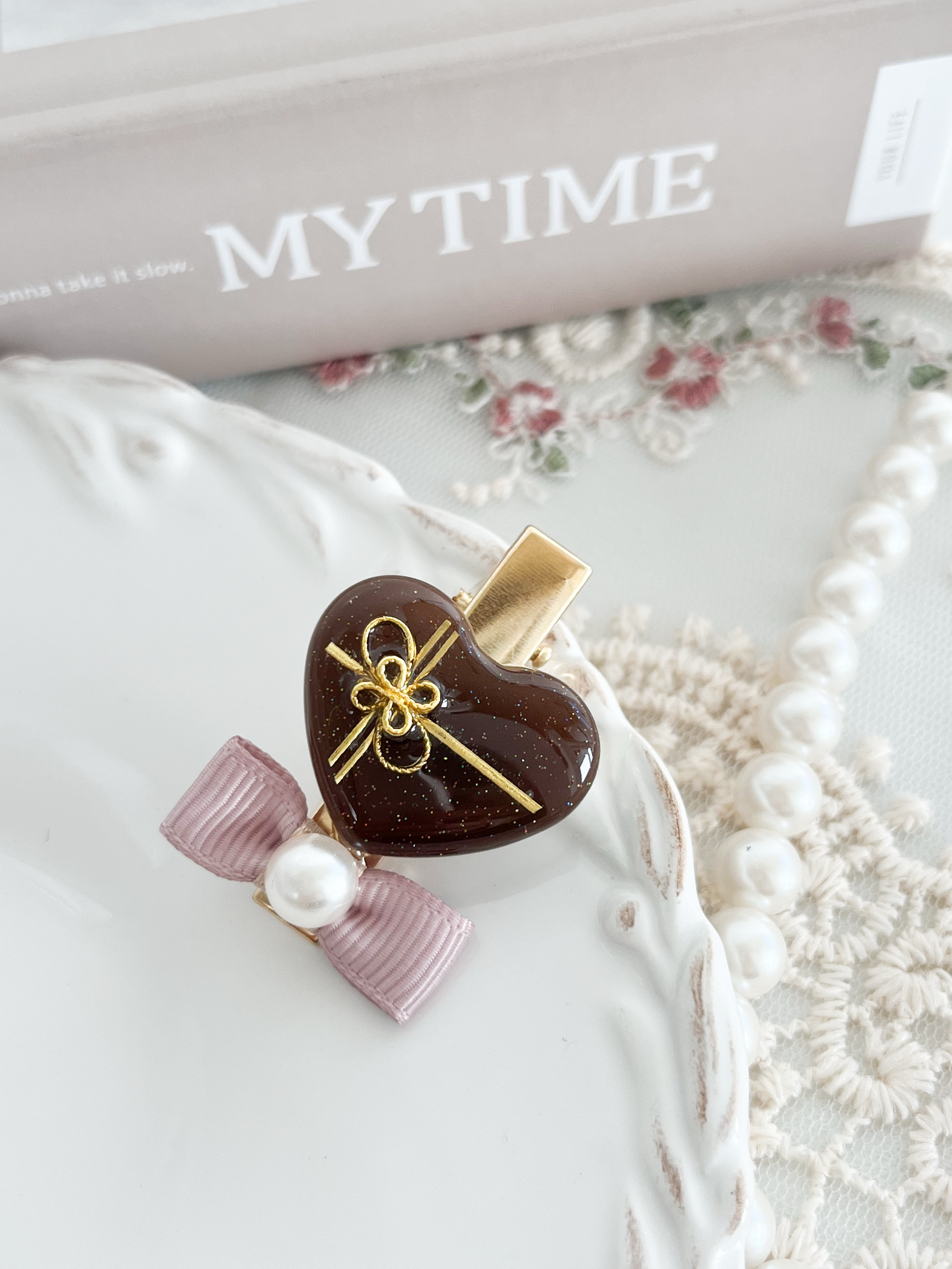 ハッピーバレンタイン♡ハートデザイン♡ベビーヘアクリップ　ヘアゴム