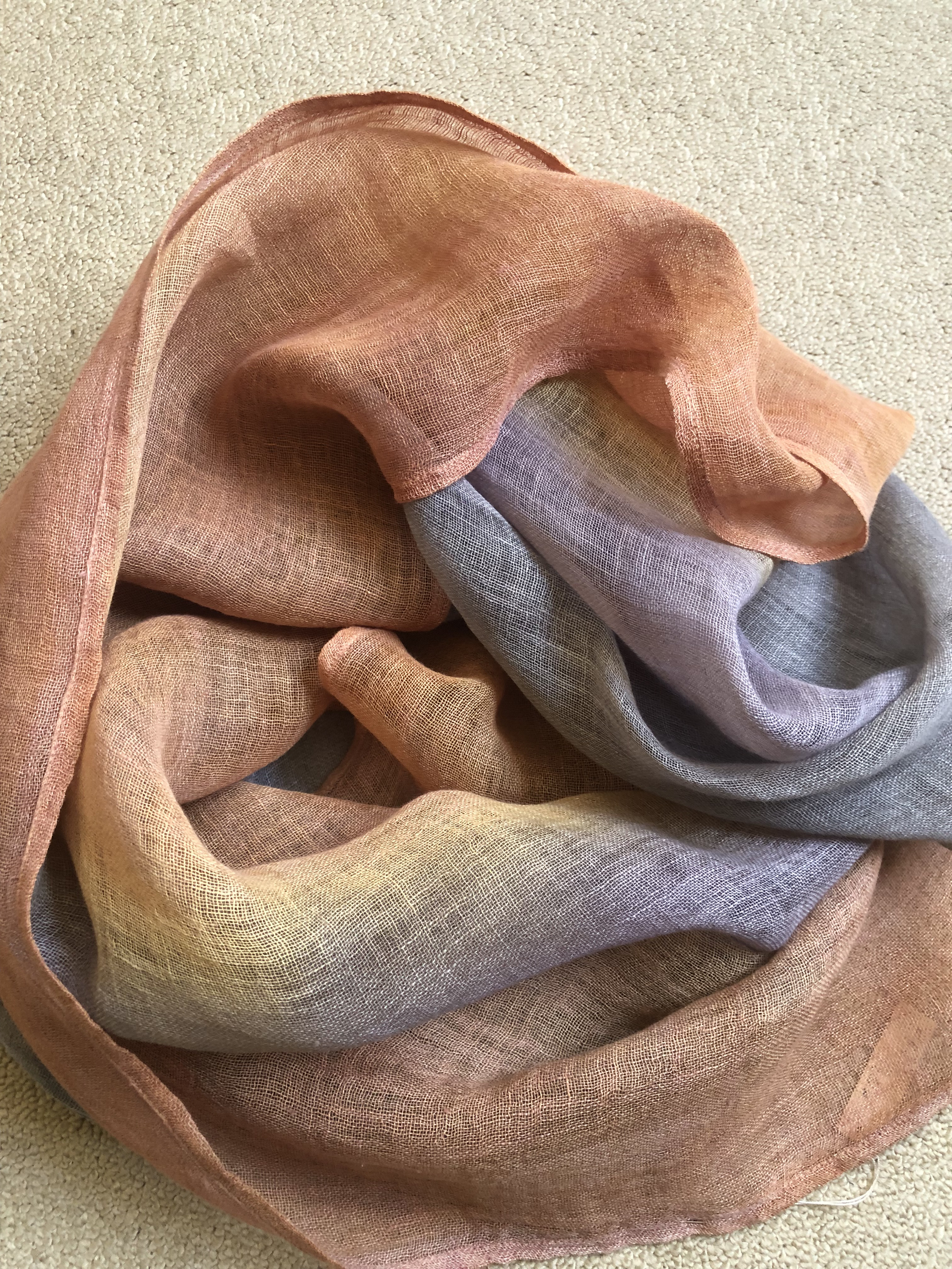 ヘンプガーゼ草木手染めストール