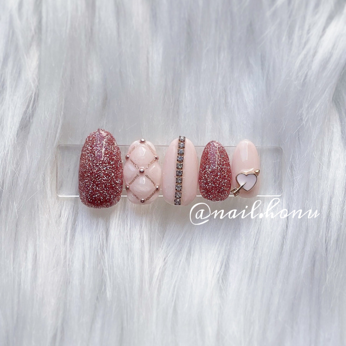 No. 135 バレンタインネイル/冬ネイル/キルティングネイル