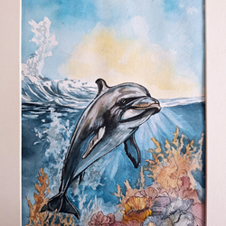 油絵:イルカ 6346d811f7834004222788e459c466