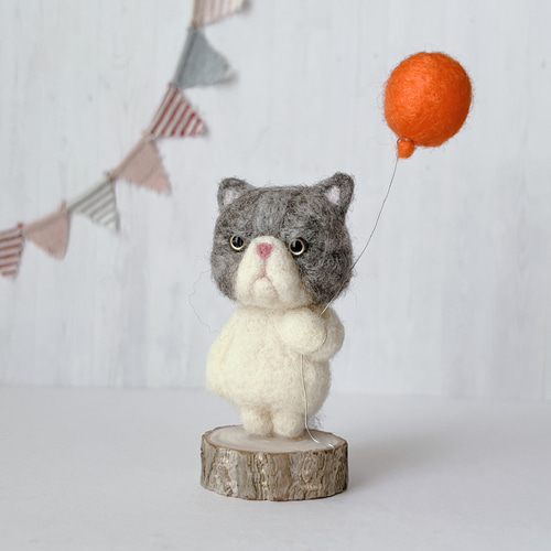 羊毛フェルト 猫 エキゾチックショートヘア ネコ ハンドメイド