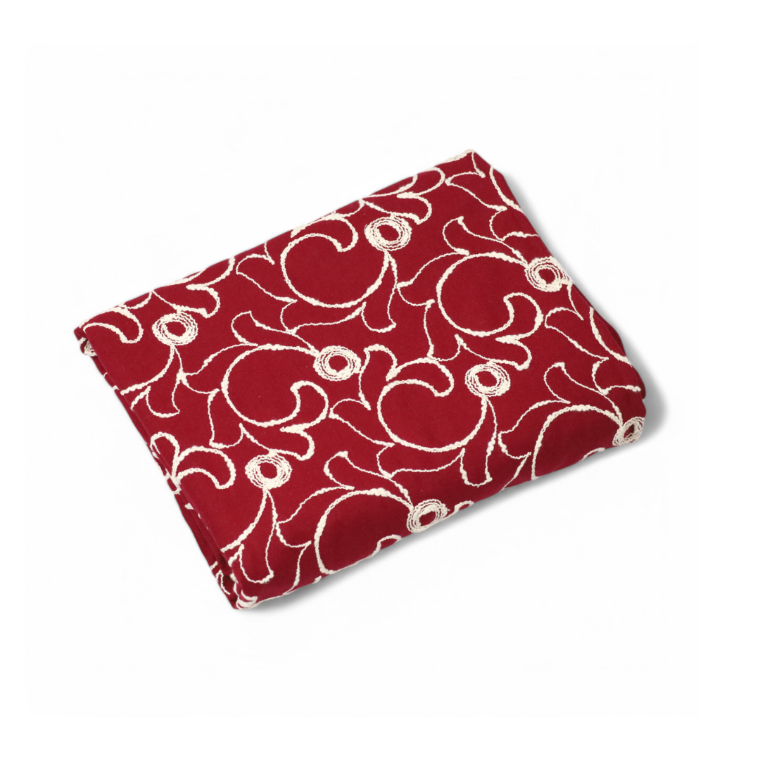 【着分販売】イタリア製／花柄刺繍生地　～ウール100％～