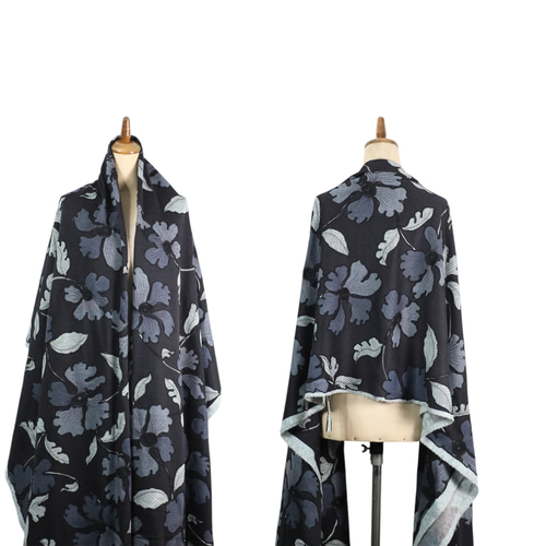 着分販売】フランス製／花柄刺繍生地 ～ウール100％～ 生地 仕立て屋の