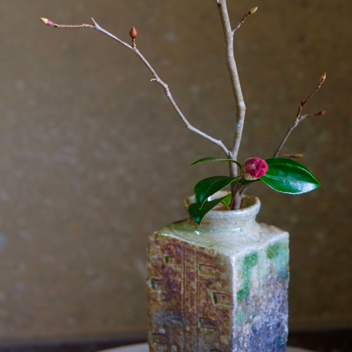 四方花入 ～信楽焼の花器～ 一輪挿し・花瓶・花器 髙橋楽斎窯