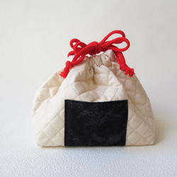 【再販40】おにぎりみたいなお弁当袋 (小)/Lunch box bag/drawstring bag【通園・通学】 6枚目の画像