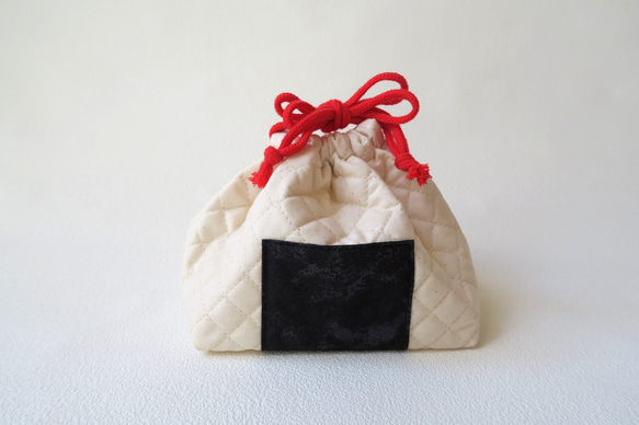 【再販40】おにぎりみたいなお弁当袋 (小)/Lunch box bag/drawstring bag【通園・通学】 6枚目の画像
