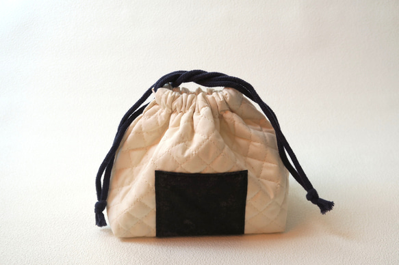 【再販40】おにぎりみたいなお弁当袋 (小)/Lunch box bag/drawstring bag【通園・通学】 7枚目の画像