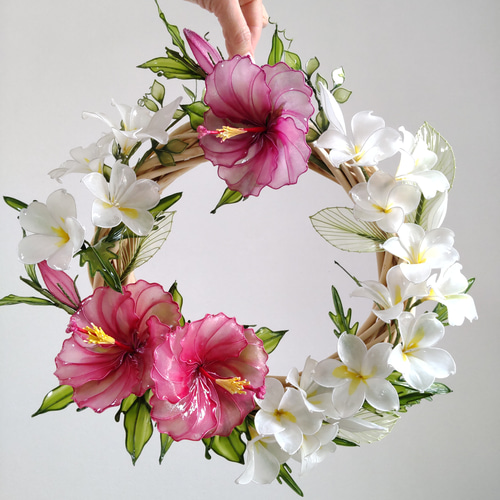 フラワー・リース Rii ホワイトフラワーリース(35cm) | 【公式】Michika Flower Design