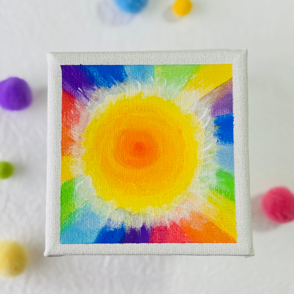 カラフル イラスト 絵画 絵 アクリル絵の具 10cm】水滴 キャンバスアート カラフル アクリル絵の具 ※運気