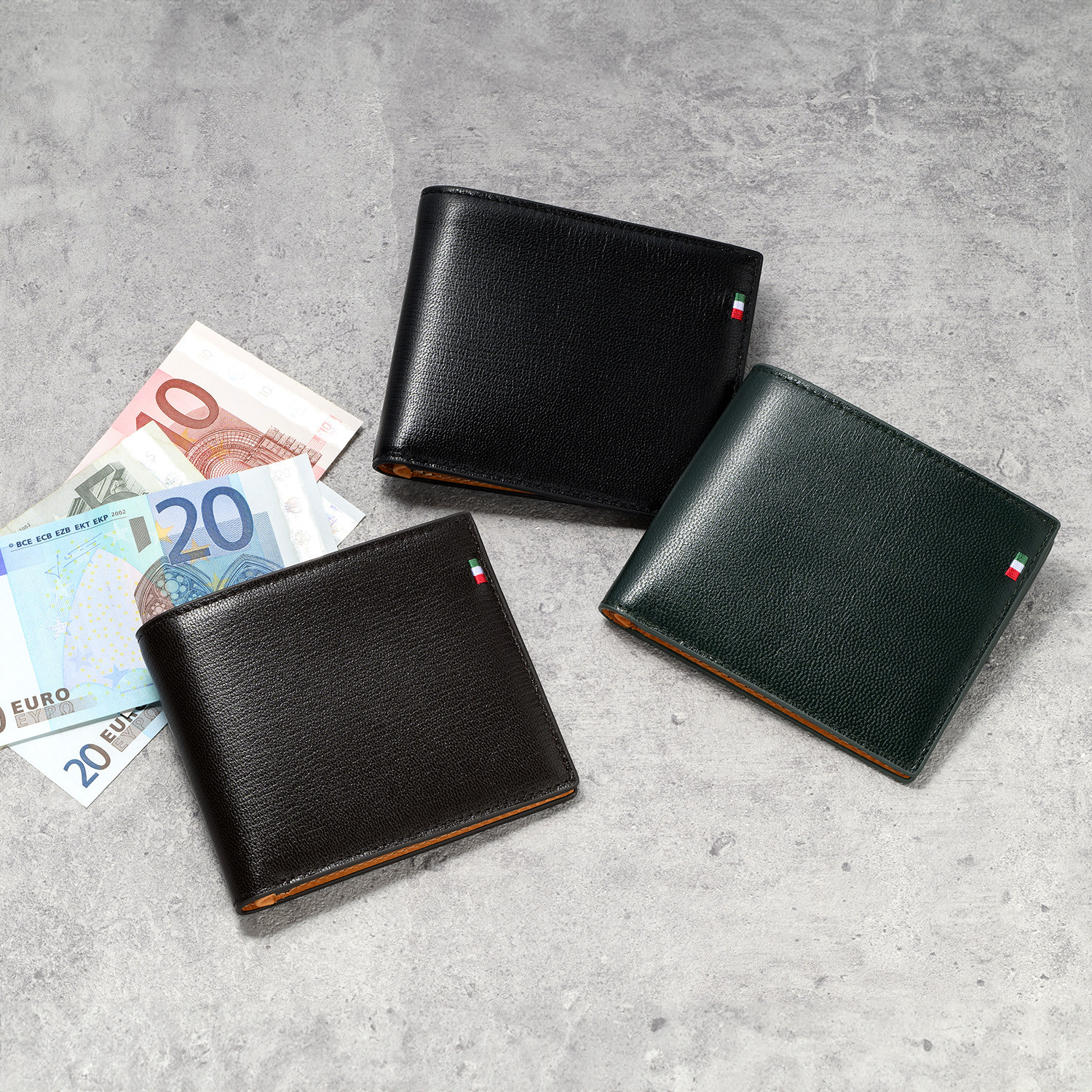 ミラグロ 伊・ボナウド社パルメラートゴート 二つ折り財布 札入れ 手もみ革 軽量 MILAGRO [CA-PG-671]