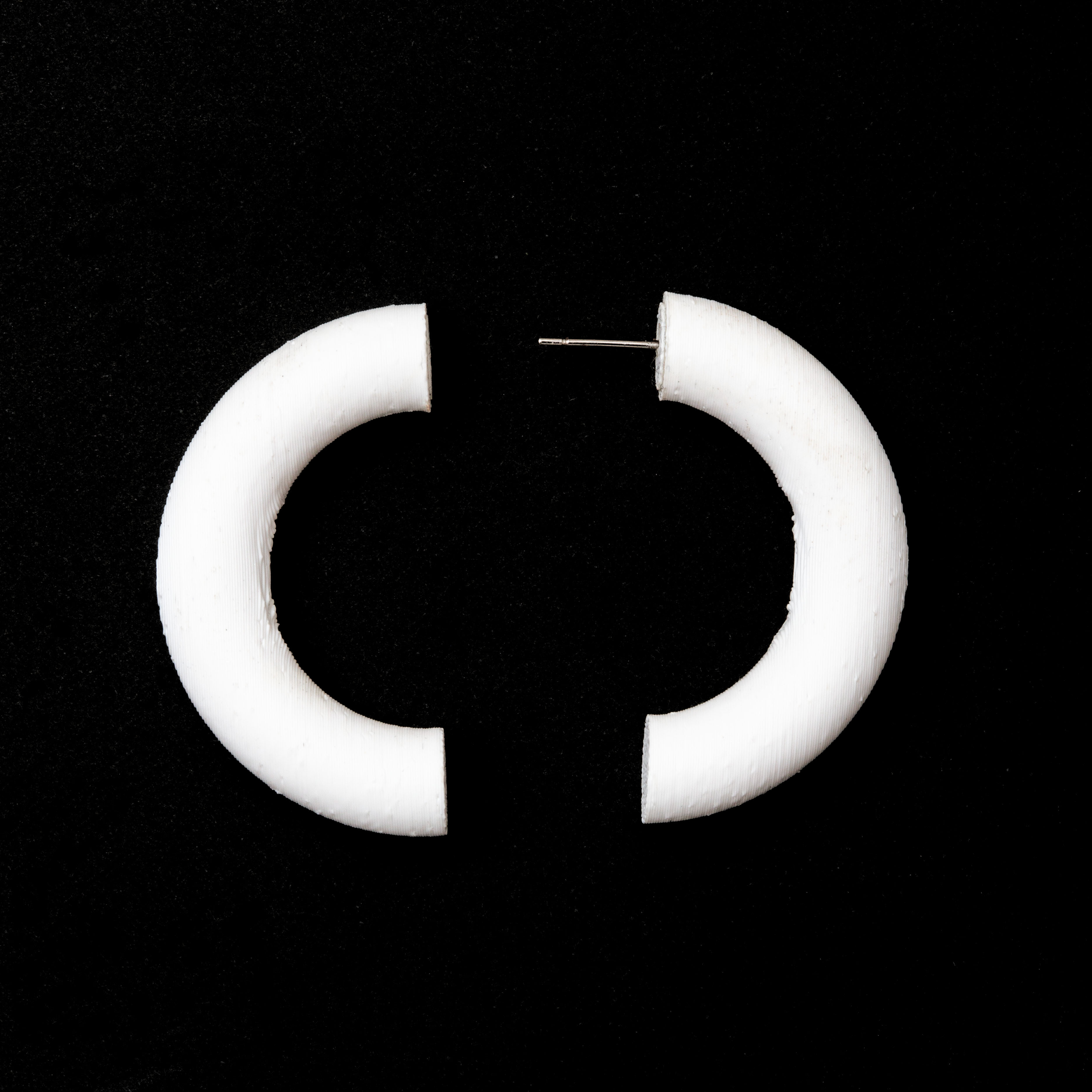 ミニマルフープピアス｜ホワイト［P03］3Dプリントアクセサリー
