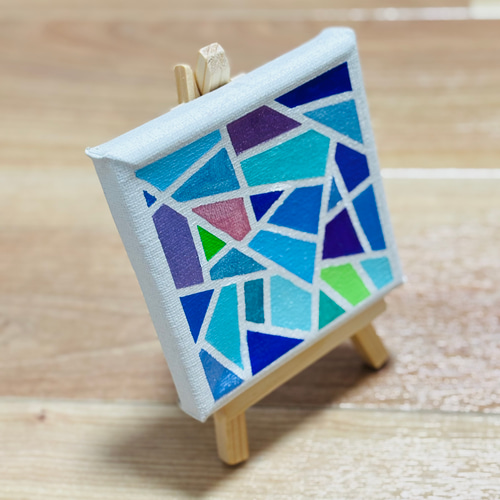 ワオキツネザル アクリル絵の具 キャンバス オリジナル 10cm】ぐるぐる キャンバスアート カラフル アクリル絵の具