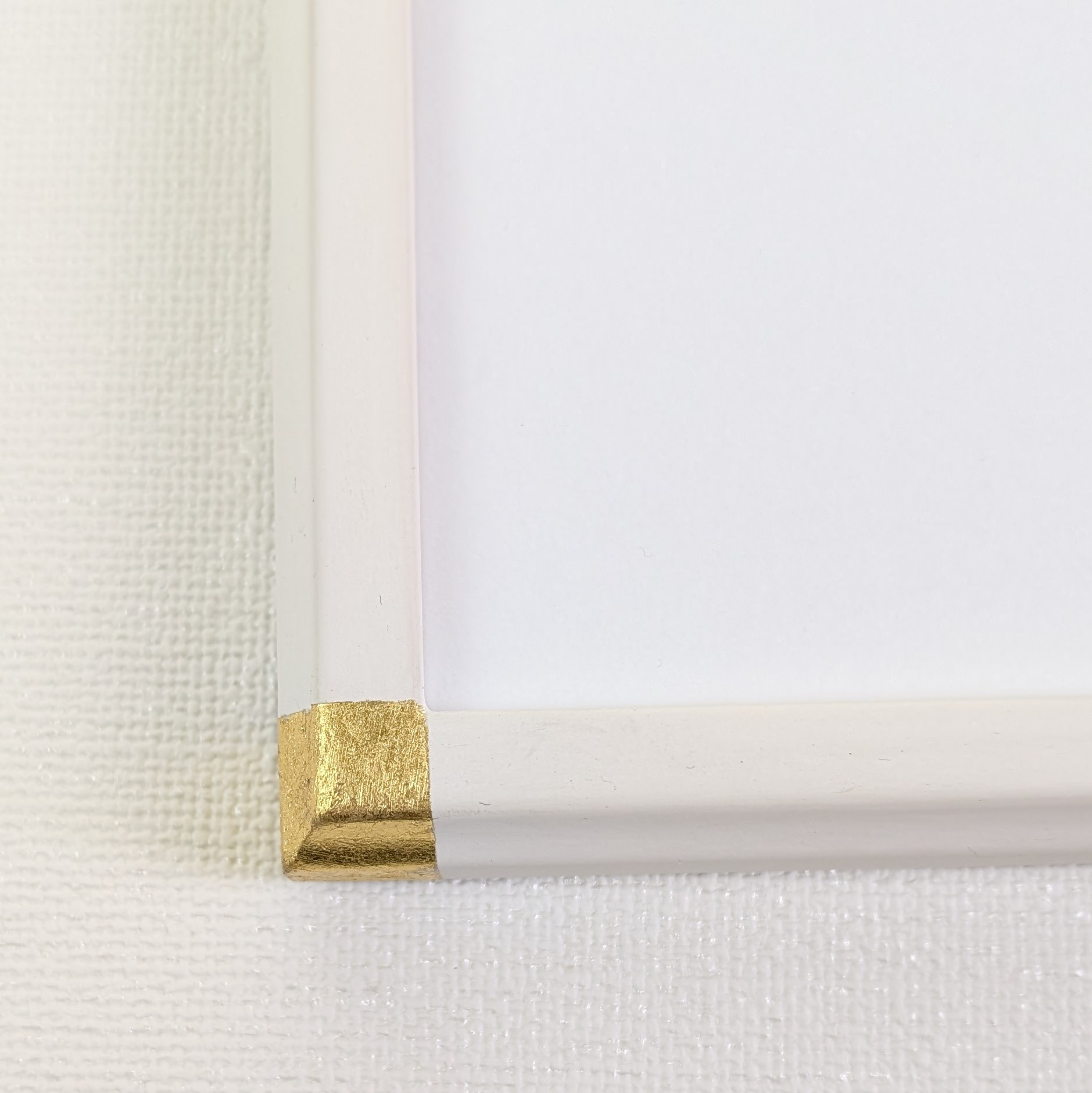 胡粉塗装　デッサン額　［30㎝角サイズ]　4隅純金箔貼