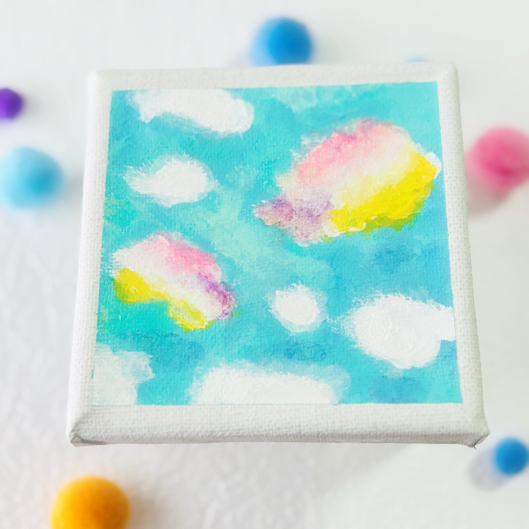 10cm】彩雲 キャンバスアート 原画 カラフル 色の力 運気アップ 絵画