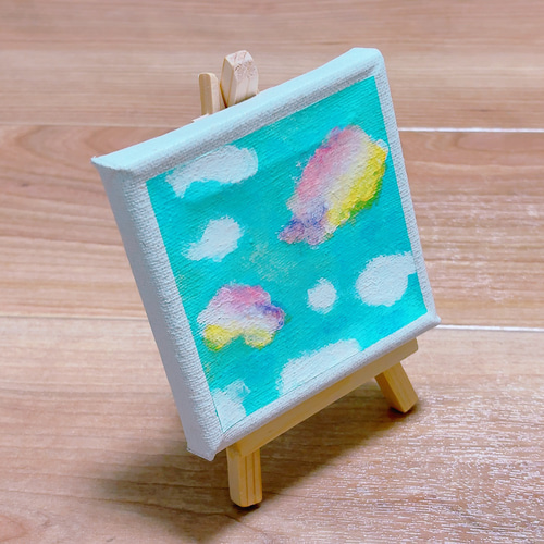 10cm】彩雲 キャンバスアート カラフル アクリル絵の具 ※運気アップ