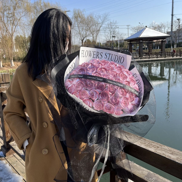 52本/33本/19ソープフラワー 人気 卒業式 母の日 花束 き 造花 バラ ブーケ 石鹸 枯れない花 ブーケ 14枚目の画像