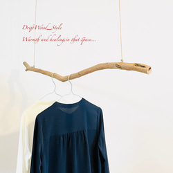 流木インテリア 1ｍサイズのシンプルな流木のハンガーラック 北欧 衣装掛け ハンギング 吊り下げ ハンガーポール N73 5枚目の画像