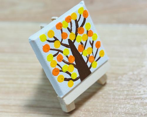 5cm】幸せの実イエロー 秋 キャンバスアート カラフル アクリル