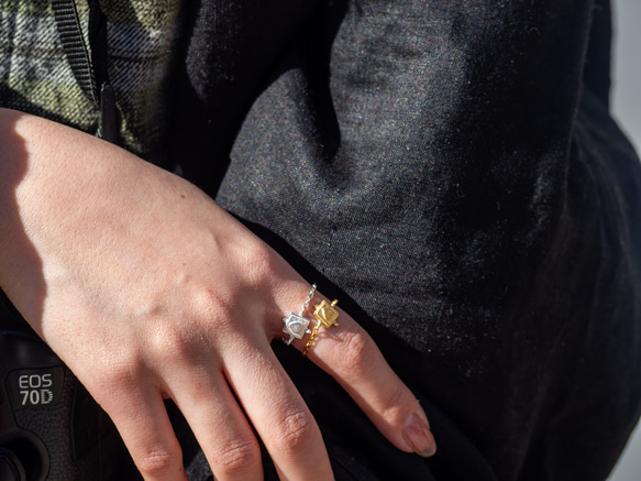 ハートリング❤︎heart chain ring/送料無料 5枚目の画像