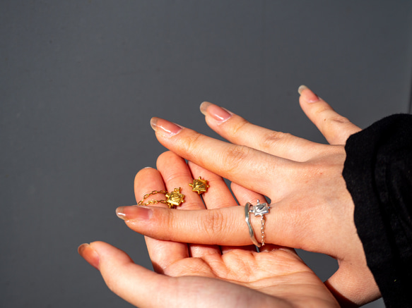 ハートリング❤︎heart chain ring/送料無料 7枚目の画像