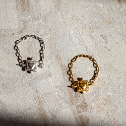 ハートリング❤︎heart chain ring/送料無料 3枚目の画像