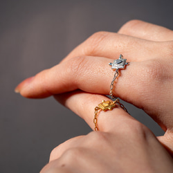 ハートリング❤︎heart chain ring/送料無料 6枚目の画像