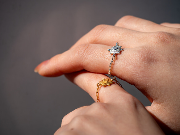 ハートリング❤︎heart chain ring/送料無料 6枚目の画像