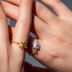 ハートリング❤︎heart chain ring/送料無料 4枚目の画像