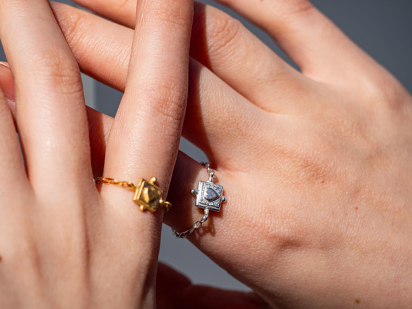 ハートリング❤︎heart chain ring/送料無料 4枚目の画像