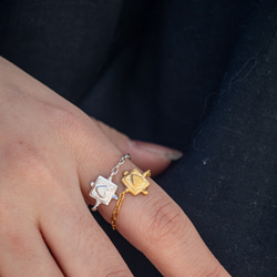 ハートリング❤︎heart chain ring/送料無料 2枚目の画像
