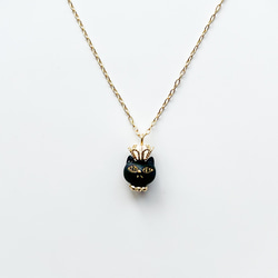 ねこ王国の女王(黒)ネックレス 1枚目の画像