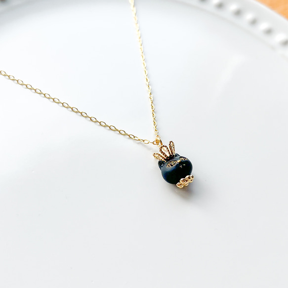 ねこ王国の女王(黒)ネックレス 3枚目の画像