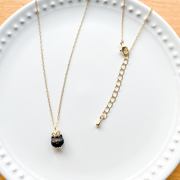 ねこ王国の女王(黒)ネックレス 4枚目の画像