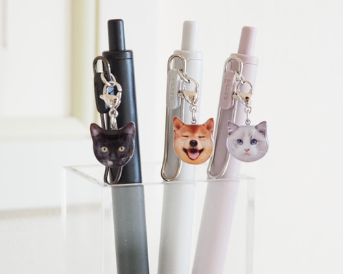 うちの子ボールペン お顔のチャーム》ペット 家族 犬 猫 鳥 オーダー