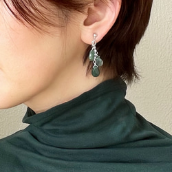 元気なオレンジ！カーネリアンとサードオニキスのイヤリング/ピアス