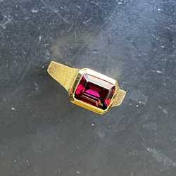 ガーネット 3.09ct ボリューミーなシグネットリング シルバーSV925