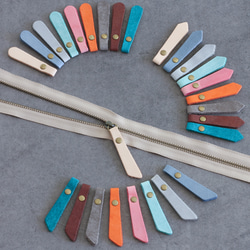 つまみ引き手 (大) 丸カンタイプ LF-095 ファスナー取っ手 レザー 引手 かわいい 小さい 付け替え 2枚目の画像