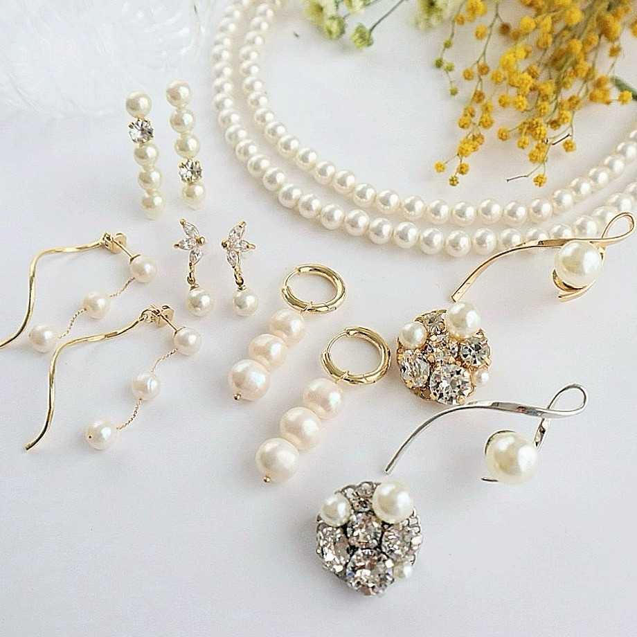 ＜卒入学式OK！選べるフォーマル一式セット＞ ブローチ2点+貝パールネックレス+ピアス/イヤリング